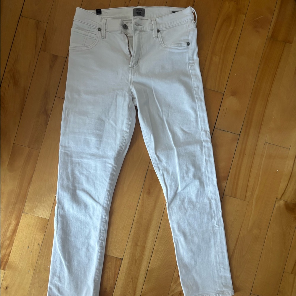 Citizens Of Humanity White Ankle Cropped Jeans size 27